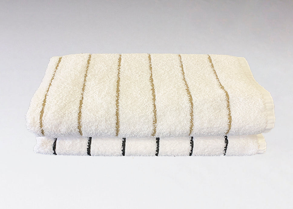 Pool Towels Beige Pinstripe Global Textile Supplies