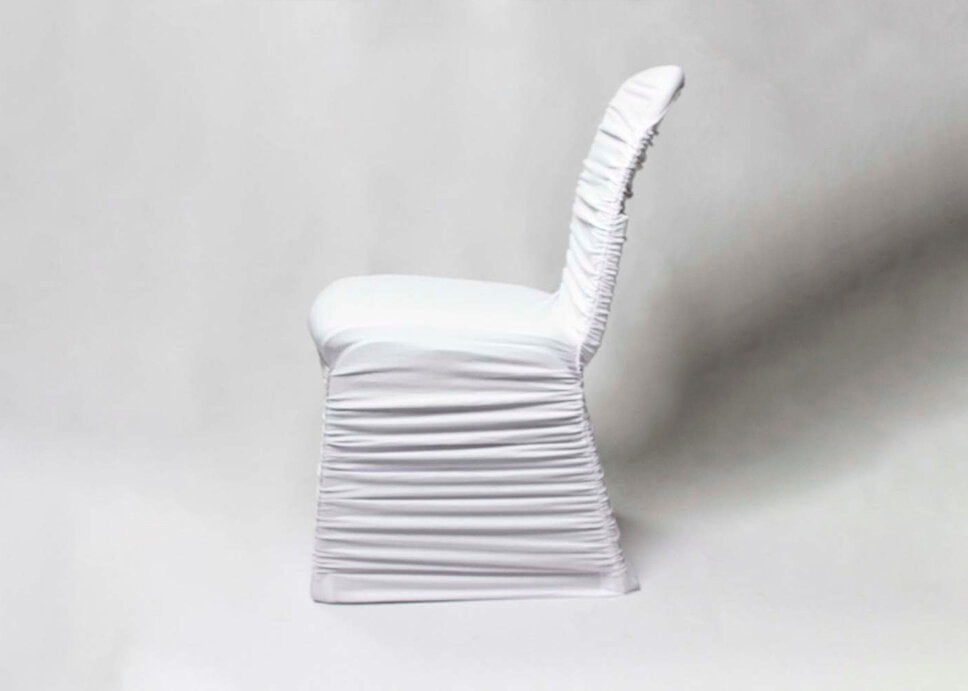 Ruffle Chair Cover White Global Textile Supplies