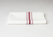 Load image into Gallery viewer, Bistro Napkin - Burgundy Stripe