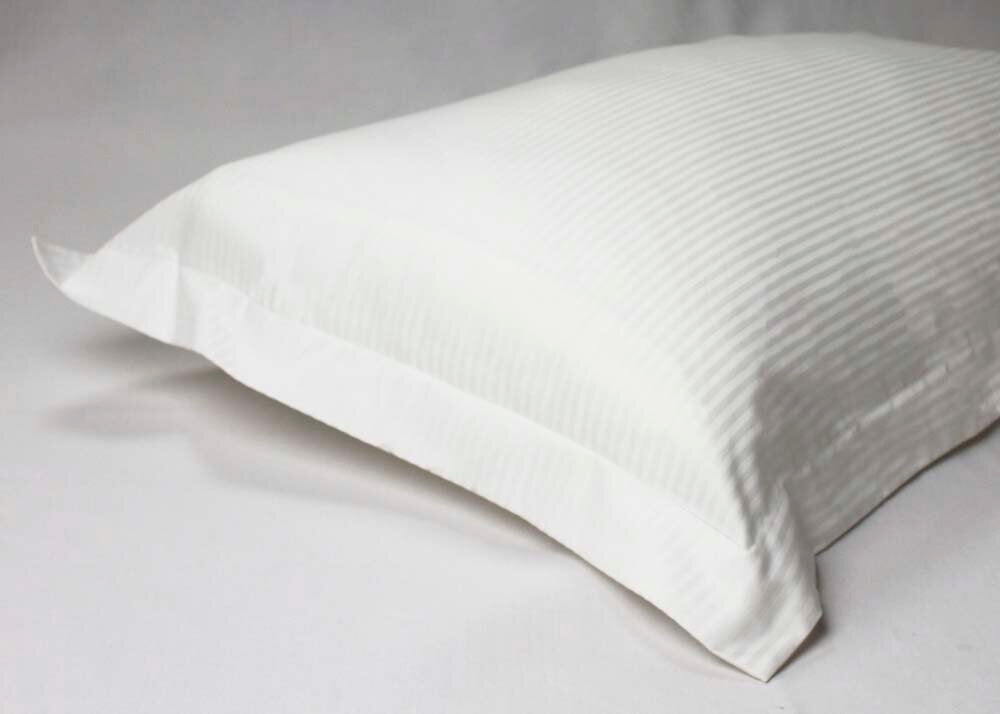 Flange Pillow Case 4mm Satin Stripe Global Textile Supplies