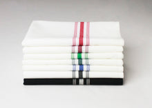 Load image into Gallery viewer, Bistro Napkin - Black with White Stripe
