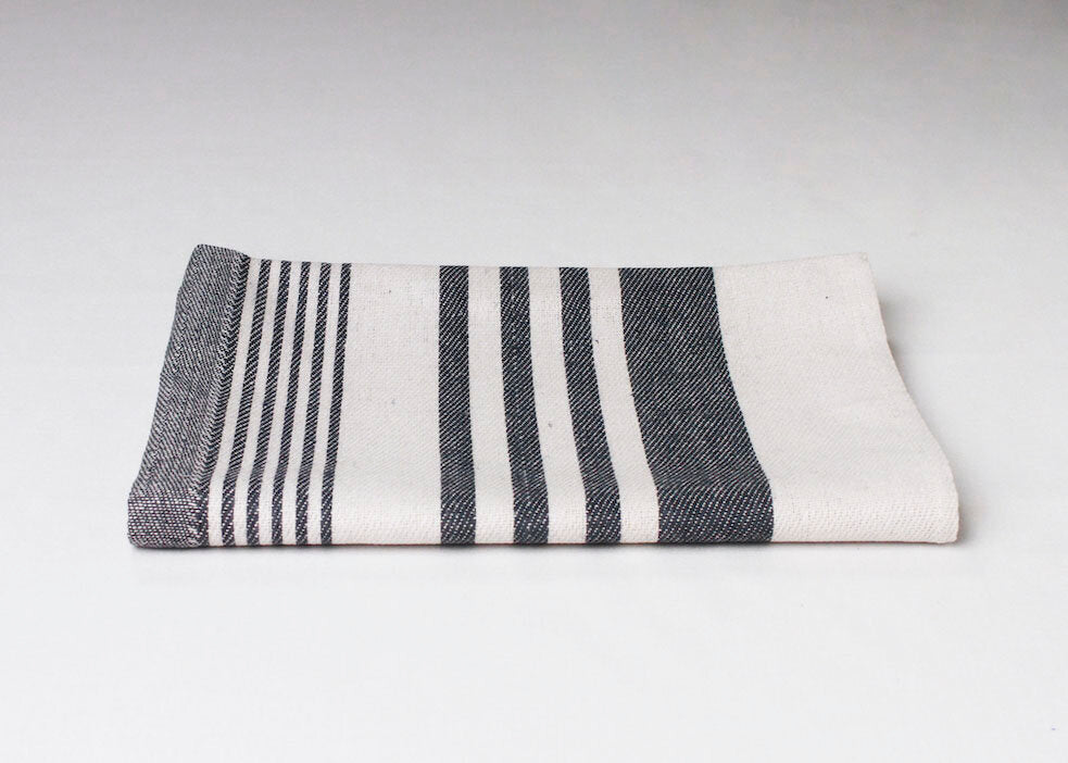 95gm Tea Towel - Black Stripe