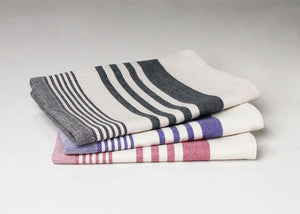 95gm Tea Towel - Burgundy Stripe